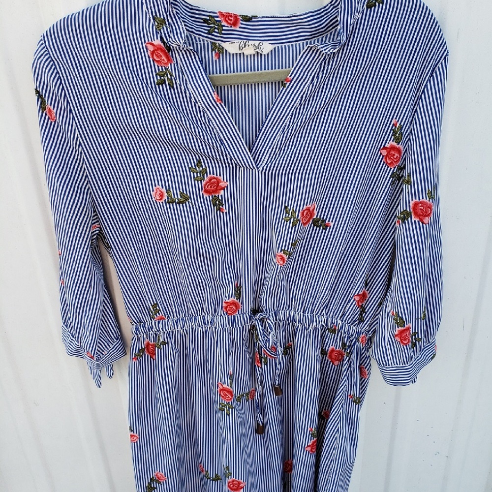 Stripped and Floral Dress